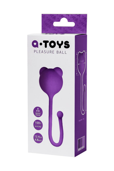 Фиолетовый силиконовый вагинальный шарик A-Toys с ушками Фиолетовый силиконовый вагинальный шарик A-Toys с ушками
