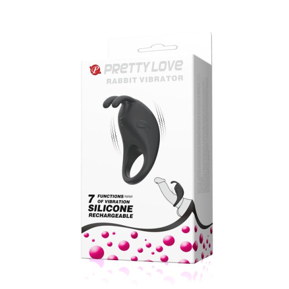 Чёрное эрекционное кольцо с вибрацией Rabbit Vibrator Чёрное эрекционное кольцо с вибрацией Rabbit Vibrator