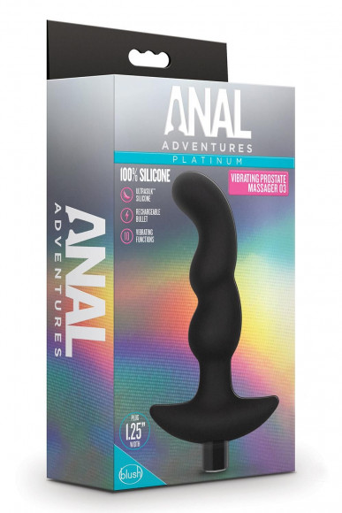 Черный вибромассажер простаты Prostate Massager 03 - 15,2 см. Черный вибромассажер простаты Prostate Massager 03 - 15,2 см.