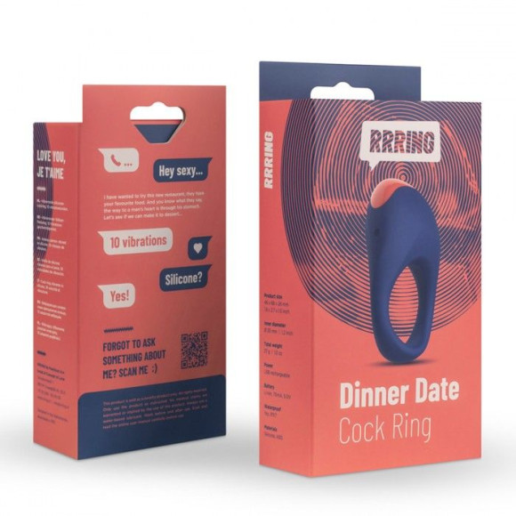 Синее эрекционное кольцо RRRING Dinner Date Cock Ring Синее эрекционное кольцо RRRING Dinner Date Cock Ring