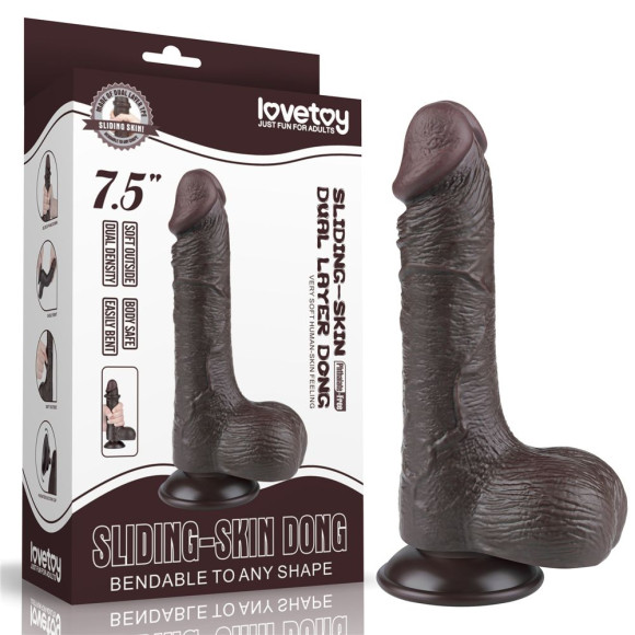 Коричневый фаллоимитатор-реалистик 7.5 Sliding Skin Dual Layer Dong - 19,5 см. Коричневый фаллоимитатор-реалистик 7.5 Sliding Skin Dual Layer Dong - 19,5 см.