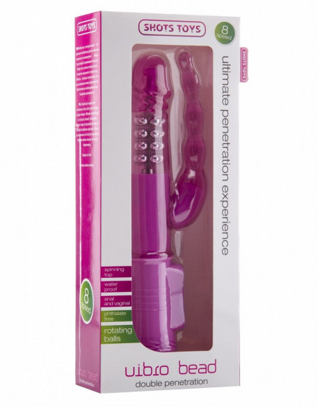 Розовый анально-вагинальный вибратор Vibro Bead - 22,6 см. Розовый анально-вагинальный вибратор Vibro Bead - 22,6 см.
