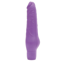 Фиолетовый вибратор-реалистик GLANSEE REAL VIBE SILICONE - 19,5 см.