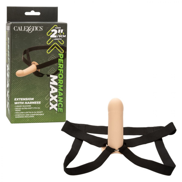 Телесный фаллопротез из силикона Extension with Harness - 15,75 см. Телесный фаллопротез из силикона Extension with Harness - 15,75 см.