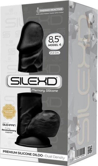 Черный фаллоимитатор SILEXD Model 4 - 21,5 см. Черный фаллоимитатор SILEXD Model 4 - 21,5 см.