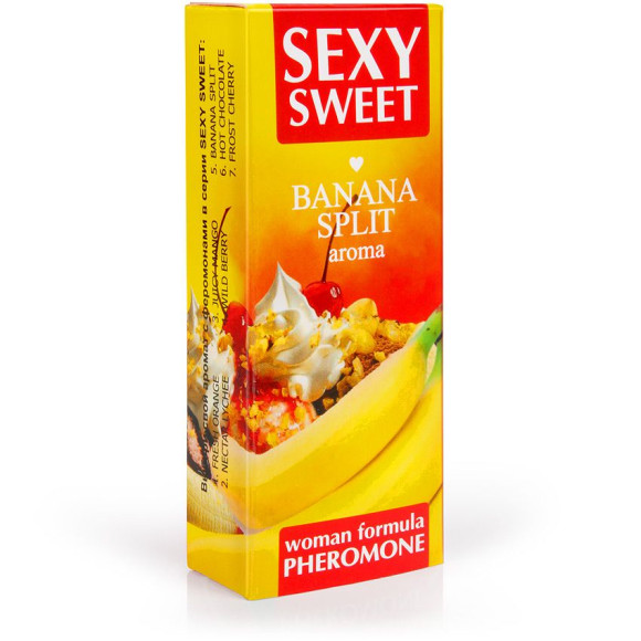 Парфюмированное средство для тела с феромонами Sexy Sweet с ароматом банана - 10 мл. Парфюмированное средство для тела с феромонами Sexy Sweet с ароматом банана - 10 мл.