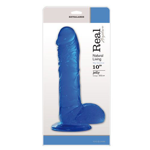 Синий желейный фаллоимитатор JELLY DILDO REAL RAPTURE - 25,5 см. Синий желейный фаллоимитатор JELLY DILDO REAL RAPTURE - 25,5 см.