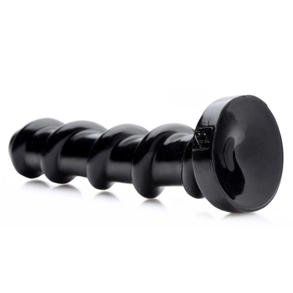 Черный стимулятор с винтовой конструкцией Mighty Screw - 24,1 см. Черный стимулятор с винтовой конструкцией Mighty Screw - 24,1 см.
