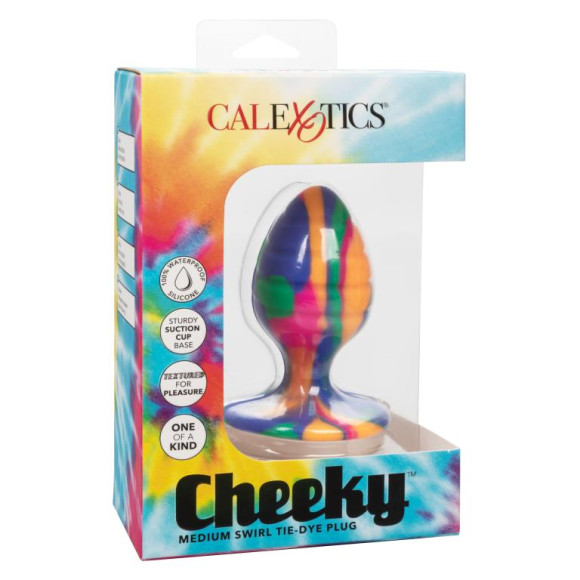 Яркая анальная пробка Cheeky Medium Swirl Tie-Dye Plug - 7,5 см. Яркая анальная пробка Cheeky Medium Swirl Tie-Dye Plug - 7,5 см.