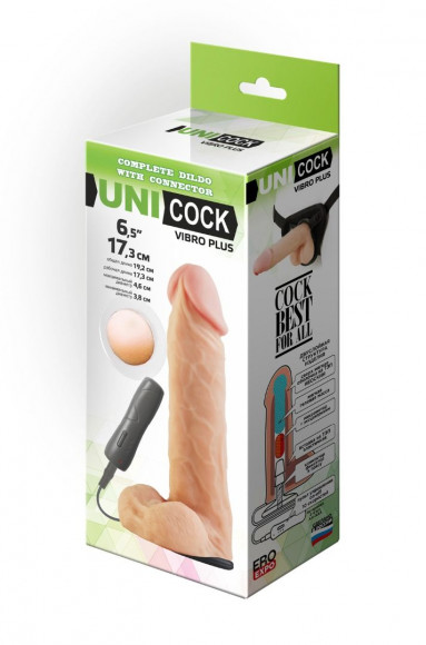 Фаллическая насадка Харнесс UNICOCK 7 с вибрацией - 19 см. Фаллическая насадка Харнесс UNICOCK 7 с вибрацией - 19 см.