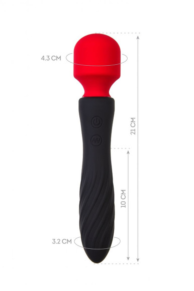 Черно-красный двусторонний вибромассажер Black&Red - 21 см. Черно-красный двусторонний вибромассажер Black&Red - 21 см.