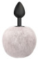 Черная анальная пробка с белым пушистым хвостиком Fluffy Черная анальная пробка с белым пушистым хвостиком Fluffy