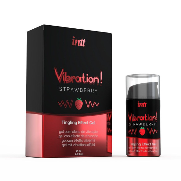 Жидкий интимный гель с эффектом вибрации Vibration! Strawberry - 15 мл. Жидкий интимный гель с эффектом вибрации Vibration! Strawberry - 15 мл.