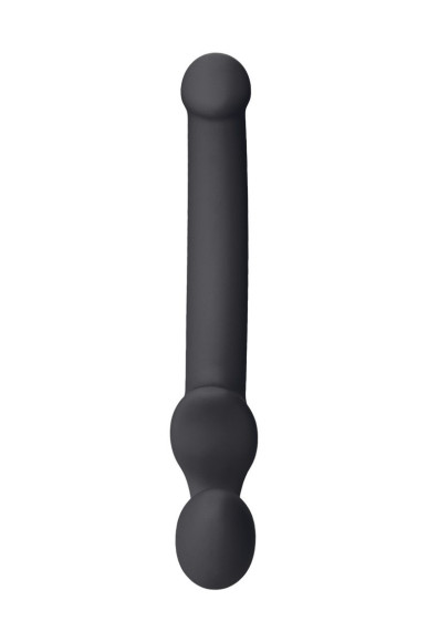 Черный безремневой страпон Silicone Bendable Strap-On - size S Черный безремневой страпон Silicone Bendable Strap-On - size S