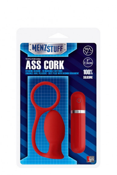 Красная вибровтулка MENZSTUFF ASS CORK SMALL - 7,5 см. Красная вибровтулка MENZSTUFF ASS CORK SMALL - 7,5 см.