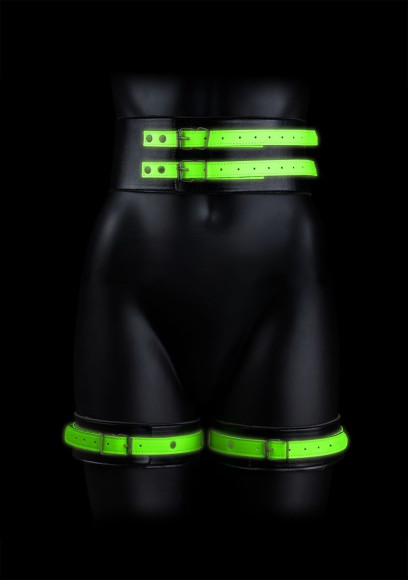 Набор для бондажа Thigh Cuffs with Belt and Handcuffs - размер S-M Набор для бондажа Thigh Cuffs with Belt and Handcuffs - размер S-M