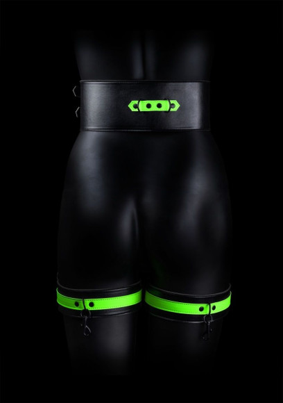 Набор для бондажа Thigh Cuffs with Belt and Handcuffs - размер S-M Набор для бондажа Thigh Cuffs with Belt and Handcuffs - размер S-M