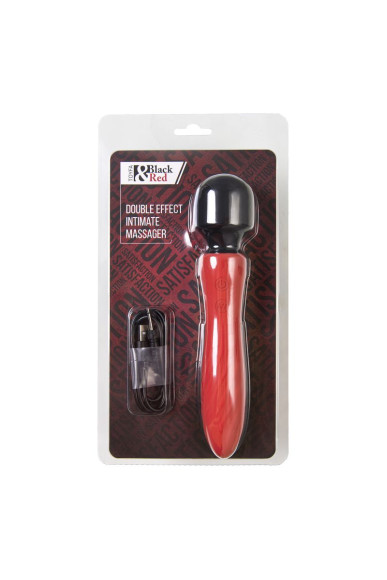 Красно-черный двусторонний вибромассажер Black&Red - 21 см. Красно-черный двусторонний вибромассажер Black&Red - 21 см.