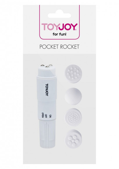 Мини-стимулятор Pocket Rocket с 4 сменными насадками Мини-стимулятор Pocket Rocket с 4 сменными насадками
