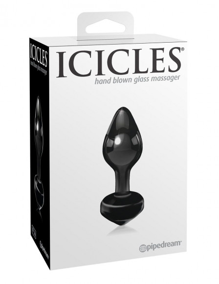 Черная анальная пробка из стекла Icicles No. 44 - 8,5 см. Черная анальная пробка из стекла Icicles No. 44 - 8,5 см.