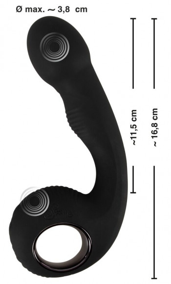 Черный силиконовый вибратор G & P-Spot Vibrator - 16,8 см. Черный силиконовый вибратор G & P-Spot Vibrator - 16,8 см.