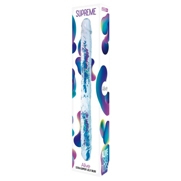 Прозрачный двусторонний фаллоимитатор Supreme Jelly Dildo - 38,5 см. Прозрачный двусторонний фаллоимитатор Supreme Jelly Dildo - 38,5 см.