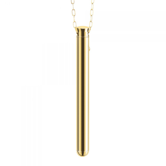Золотистый вибромассажер-кулон Necklace Vibe Золотистый вибромассажер-кулон Necklace Vibe