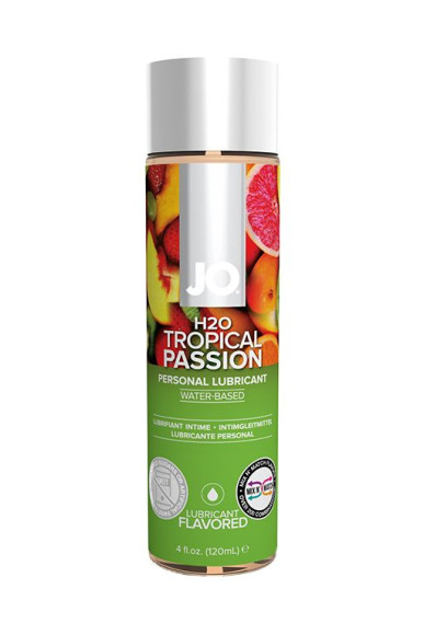 Лубрикант на водной основе с ароматом тропических фруктов JO Flavored Tropical Passion - 120 мл. Лубрикант на водной основе с ароматом тропических фруктов JO Flavored Tropical Passion - 120 мл.
