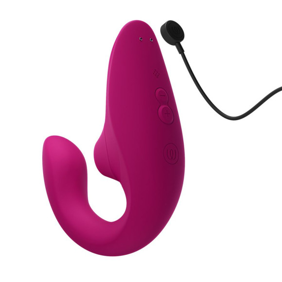 Малиновый вибромассажер для двойной стимуляции Womanizer Blend Малиновый вибромассажер для двойной стимуляции Womanizer Blend
