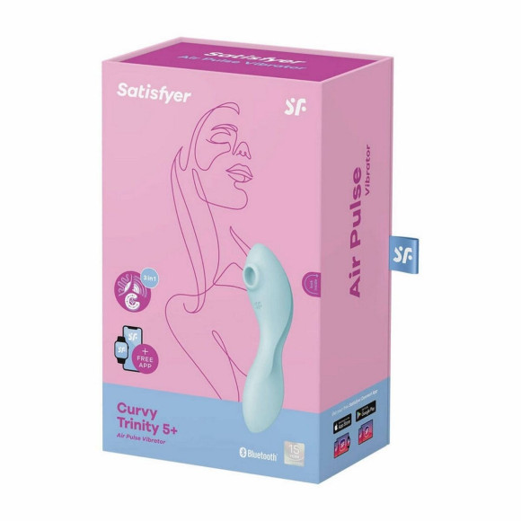 Голубой вакуум-волновой вибростимулятор Curvy Trinity 5+ Голубой вакуум-волновой вибростимулятор Curvy Trinity 5+