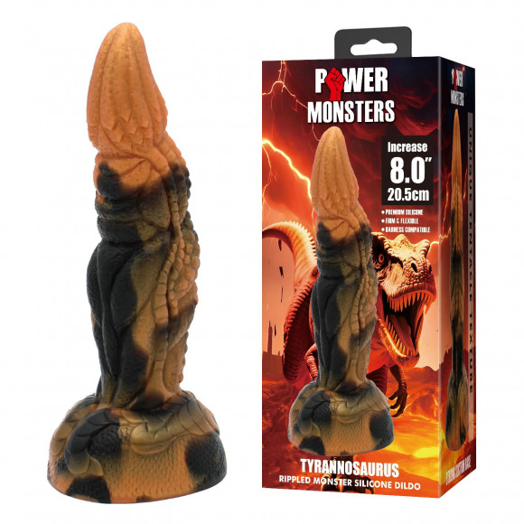 Силиконовый фантазийный фаллоимитатор Tyrannosaurus - 20,5 см.