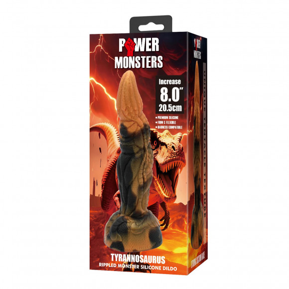 Силиконовый фантазийный фаллоимитатор Tyrannosaurus - 20,5 см.