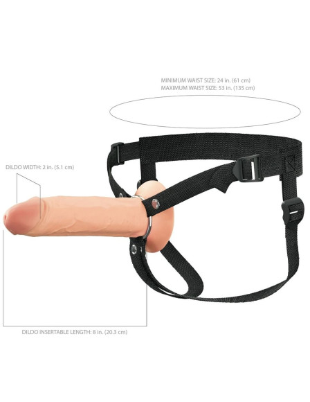 Полый страпон на ремнях 8’’ Hollow Silicone Strap-on Полый страпон на ремнях 8’’ Hollow Silicone Strap-on