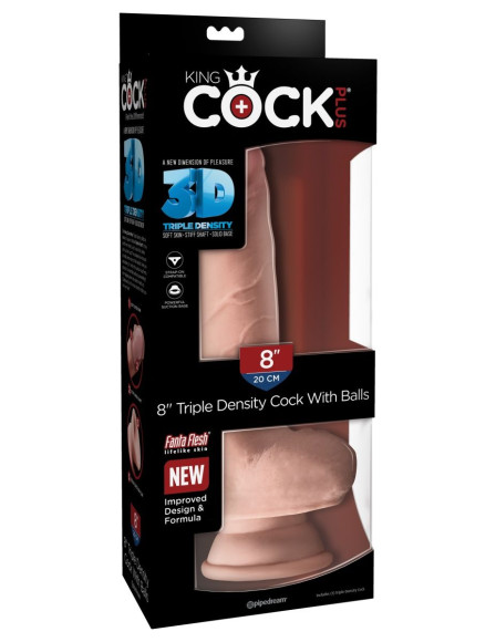 Телесный фаллоимитатор на присоске 8 Triple Density Fat Cock with Balls - 24,1 см. Телесный фаллоимитатор на присоске 8 Triple Density Fat Cock with Balls - 24,1 см.