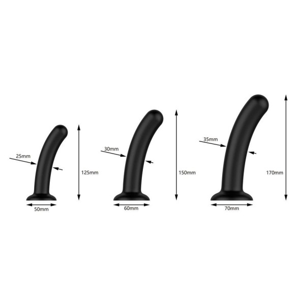 Набор из 3 черных анальных втулок Dilating Set Набор из 3 черных анальных втулок Dilating Set