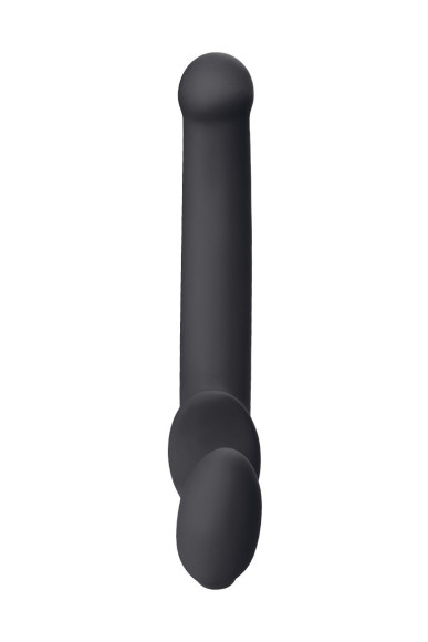 Черный безремневой страпон Silicone Bendable Strap-On - size M Черный безремневой страпон Silicone Bendable Strap-On - size M