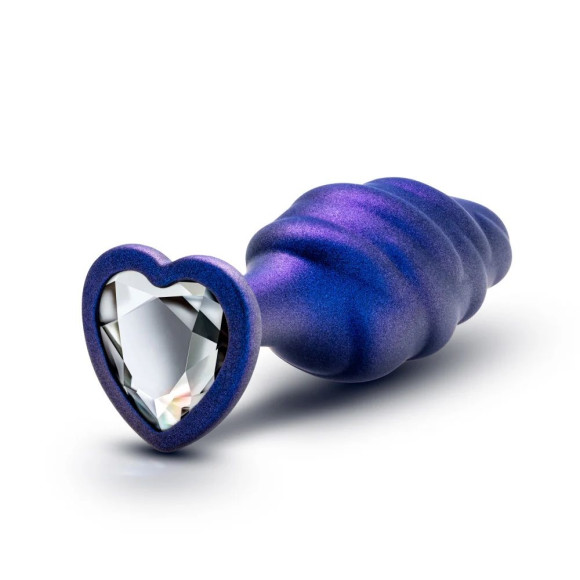 Фиолетовая анальная пробка с кристаллом-сердцем Matrix Bumped Bling Plug - 11,4 см. Фиолетовая анальная пробка с кристаллом-сердцем Matrix Bumped Bling Plug - 11,4 см.