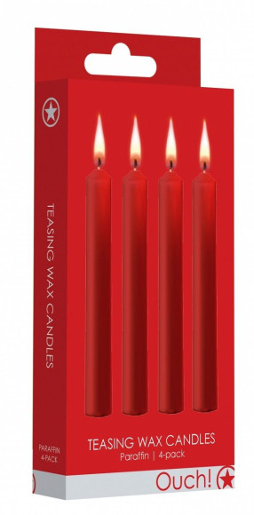 Набор из 4 красных восковых свечей Teasing Wax Candles Набор из 4 красных восковых свечей Teasing Wax Candles