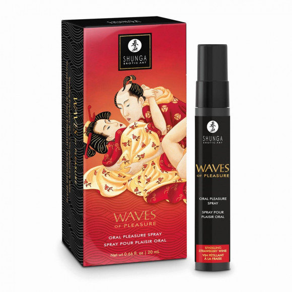 Оральный спрей Waves of Pleasure с ароматом клубники и шампанского - 20 мл. Оральный спрей Waves of Pleasure с ароматом клубники и шампанского - 20 мл.