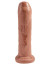 Кофейный необрезанный фаллоимитатор на присоске 7  Uncut Cock - 19,1 см.