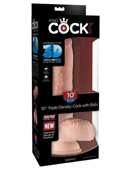 Телесный фаллоимитатор на присоске 10 Triple Density Cock with Balls - 26,7 см. Телесный фаллоимитатор на присоске 10 Triple Density Cock with Balls - 26,7 см.