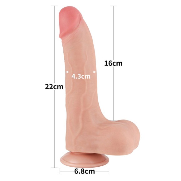 Телесный фаллоимитатор 8.5 Sliding Skin Dual Layer Dong - 22 см. Телесный фаллоимитатор 8.5 Sliding Skin Dual Layer Dong - 22 см.