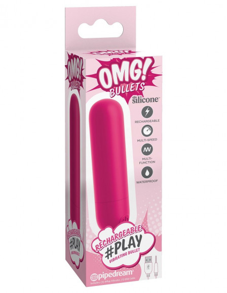 Ярко-розовая перезаряжаемая вибропуля #Play Rechargeable Bullet Ярко-розовая перезаряжаемая вибропуля #Play Rechargeable Bullet