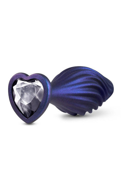Фиолетовая анальная пробка с кристаллом-сердцем Matrix Swirling Bling Plug - 11,4 см. Фиолетовая анальная пробка с кристаллом-сердцем Matrix Swirling Bling Plug - 11,4 см.