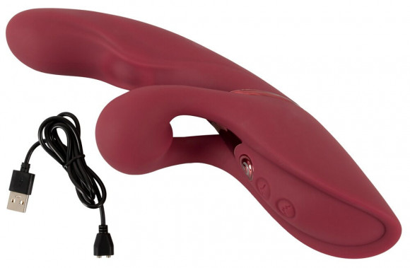 Малиновый вибратор-кролик с функцией постукивания 2 Function Rabbit Vibrator - 22,3 см. Малиновый вибратор-кролик с функцией постукивания 2 Function Rabbit Vibrator - 22,3 см.