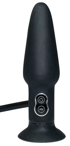 Анальный вибратор с функцией расширения True Black - 17 см. Анальный вибратор с функцией расширения True Black - 17 см.