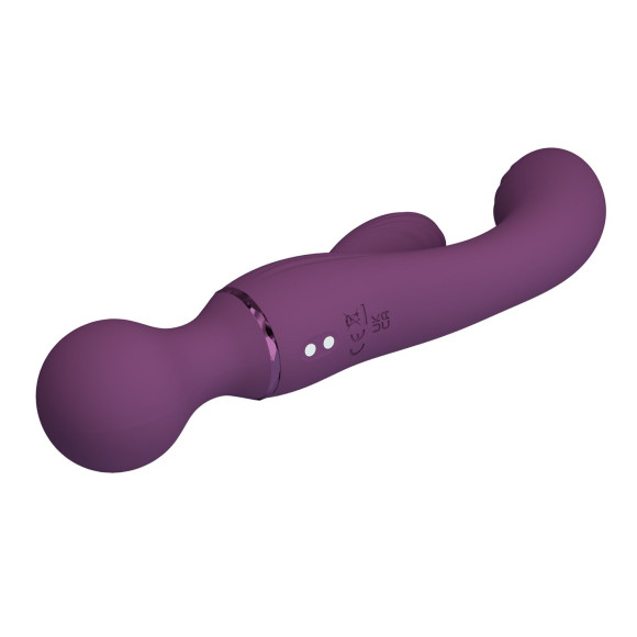 Сливовый двусторонний вибратор 2-в-1 All Rounder - кролик и wand Сливовый двусторонний вибратор 2-в-1 All Rounder - кролик и wand