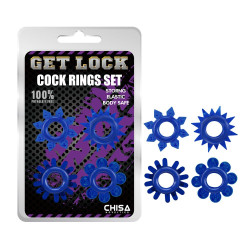 Набор из 4 синих колец Get Lock Набор из 4 синих колец Get Lock