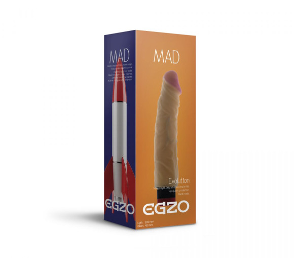 Реалистичный мультискоростной вибратор без мошонки Mad Rocket - 20,5 см. Реалистичный мультискоростной вибратор без мошонки Mad Rocket - 20,5 см.