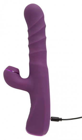 Фиолетовый вибратор-кролик с функцией постукивания и фрикциями 3 Function Rabbit Vibrator - 23,7 см. Фиолетовый вибратор-кролик с функцией постукивания и фрикциями 3 Function Rabbit Vibrator - 23,7 см.